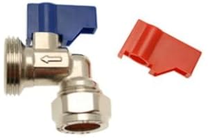 HEP BRINGING YOUR SPACE TO LIFE hep® Washing Machine, Dishwasher Appliance Valve Tap 15mm x 3/4" Angle Valve