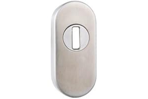 ToniTec Rosetta di sicurezza in acciaio inox, 14 mm, con coperchio cilindrico, ZA, rosetta di sicurezza per cilindro della porta, protezione antifurto per porte di casa e appartamenti