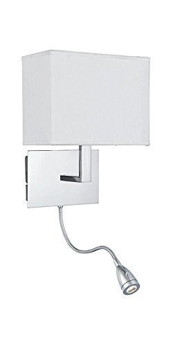 Onepre Bedside Wall Light,polished Chrome Wall Lamp With Flexible Led Reading ,2