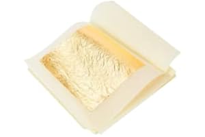 SIM GOLD LEAF lot de feuille d'or 24 carats sur base, 20 feuilles, 45 x 45 mm
