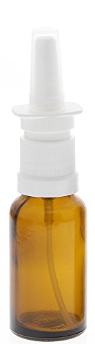 Leere Nasenspray-Flasche mit Fingerzerstäuber Kosmetex Sprühflasche Nasenzerstäuber Braunglas Vaporizer, 20ml, 3× 20 ml - 3