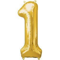 HS 100CM Gold Folienballon MEGA Zahlen 0--9 Heliumerfüllung