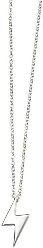 Sterling Silver Lightening Bolt Necklace - 42 - 44cm - British Made Hallmarked