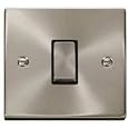Click Deco VPSC425BK Satin Chrome ‘Ingot’ 10AX Intermediate Switch Black Insert … …