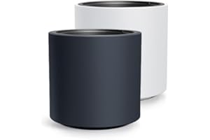 magubo Pflanzkübel Groß Außen - Blumentopf Mit Einsatz, Blumenkübel Aus Kunststoff, Blumentopf Groß Draussen, Übertopf, Blumentopf Groß für Garten und Balkon (MDBHER, ⌀40 cm Weiß)