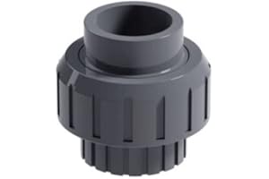 FINEST-FILTERS PVC Grey Metric Plumbing Fittings Pipe Tubing for Aquarium Fish Tank Pond Solvent Weld Plumbing Connectors (Union Connector, 32mm)