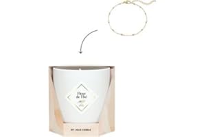 MY JOLIE CANDLE - Bougie Parfumée Fleur de Thé - Bijou Surprise Bracelet Crème - Cadeau Femme Maman - Cire Naturelle Végétale - Parfum Français - Mèche Coton