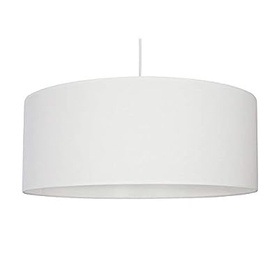 Delamaison Suspension, e27 moderne Natt coton blanc-blanc n°0 1 x 60 W INSPIRE