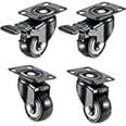 SWIIFT Caster polyurethane PU swivel Caster Wheels 360 Degree Top plate, 2-inch, Pack of 4pc