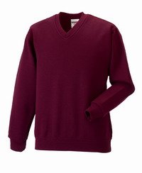 Jerzees kids V-neck sweat in burgundy age 9-10