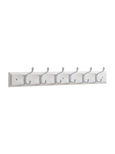 Maine Trading Co Garderobe – 6 weiß Haken auf weiß Holz Board