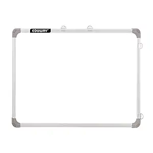 Eduway 1.5x2 Feet Non-Magnetic Double-Sided Whiteboard and Chalkboard | Ideal Use for Home, Office, Kids with Sliding Hanging Clips, Robust Aluminum Frame and Smooth Melamine Surface (60x45cms)