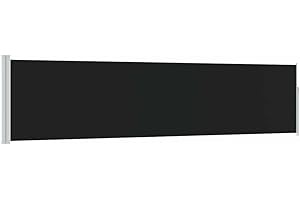 ‎VIDAXL vidaXL Seitenmarkise Ausziehbar Sonnenschutz Sichtschutz Windschutz Seitenrollo Markise Seitenwandmarkise Balkon Garten Terrasse 120x500cm Schwarz