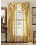 1 X MONAGIFTS 2 PANELS GOLD Sheer Voile Window Panel curtains 59 WIDTH X 84 LENGTH EACH PANEL by MONAGIFTS SHEER CURTAIN