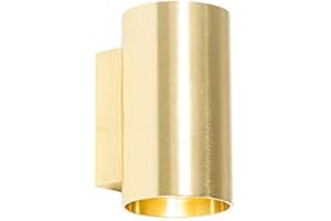 Qazqa sandy - Applique murale - 2 lumière - L 8 cm - Doré/Laiton - Moderne - éclairage intérieur - Salon I Chambre I Cuisine I Salle à manger