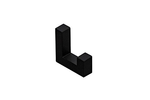 GedoTec® Garderobenhaken Huthaken schwarz beschichtet - Modell TETRIS | Kleiderhaken 40 x 52 mm | Wand-Haken unsichtbar verschraubt | Markenqualität für Ihren Wohnbereich