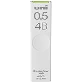uni Smudge-Proof Leads Refill for Mechanical Pencil | 0.5mm | 4B | 40pcs
