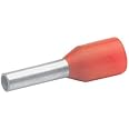 1.0 SQ. MM, Insulated cable end-sleeve Boot Lug Pin type according to DIN with Easy-Entry Pack of 100