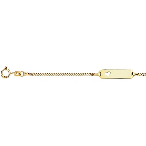 10K Gelbgold 2.5 MM Figaro Kette Baby Id Armband, Kostenlose
