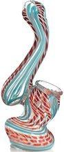 Glas Rauchen Wasserpfeife 13 cm Weiß-Blau Rohr Bubbler Pfeife Mini Pipe Bong Pfeifen Water Pipes Rauchen Rohr Bowl