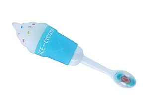 DC DECORIO Children Infant Toothbrush Ice Cream Model For 2-6 Years Mouth-Cleaning Silicone Clean Brushing Kids Teeth Dental Care Hand-Held Version (Ice Cream-Blue)