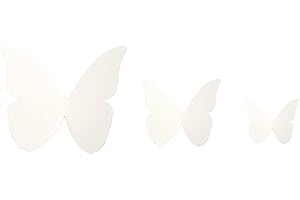 WAMBERE 48 Stück 3D Schmetterling Wandaufkleber Abnehmbar Schmetterling Aufkleber Wandtattoos,für Heim Hochzeit Dekor Wohnzimmer Kinder-Zimmer Mädchen Küche Fenster Möbel Party Wand-Tisch-Deko,Weiss