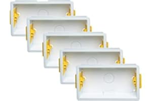 UKEA UK Electrical Accessories 2 Gang 47mm 5-Pack Dry Lining Back Boxes - Durable, and Easy to Install for Efficient Home and Office Wiring Solutions…
