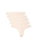 Iris & Lilly Tanga Seamless Mujer, Pack de 5, Beige (Pale Nude), L