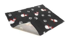 Vetbed Non-Slip Christmas Bed, Charcoal with Snowmen and Paws