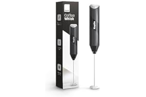 Keplin Handheld Milk Frother - Stainless Steel Electric Whisk - Portable Battery-Operated Coffee Frother for Lattes, Matcha, Protein Shakes - Ergonomic, Compact, Easy to Clean (Battery Not Included)