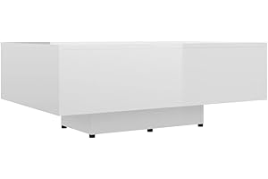 vidaXL Mesa de Centro Auxiliar Consola Mesita Salón Lateral Té Café Sofá Sala de Estar Muebles Mobiliario de Contrachapada Blanco Brillante 85x55x31cm