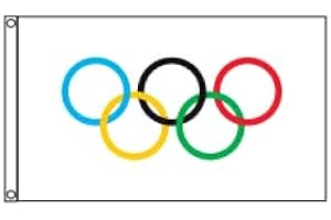 Stormflag Drapeau Olympique 90x150cm Drapeau jeux Olympiques 3x5ft Bannière National Drapeaux Événements Pub BBQ Décorations polyester Polyester 90g avec œillets et Double couture