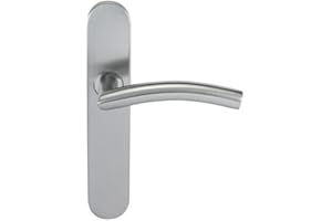 Paire de Poignées de porte KLOSE besser Inox 304 sur Plaque "Romy Vague" - Bec de cane