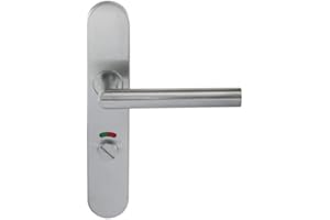 Par de tiradores de puerta KLOSE besser Inox 304 sobre placa "Noémie vive" – condena con luz indicadora