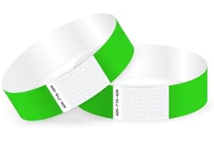 ‎TWIST4 Tyvek Einlassbänder in bunten Farben: Eintrittsbänder Partybänder Partybändchen Einlassbänder Securebänder aus Tyvek von Twist4 (1000 Stück, Neongrün)