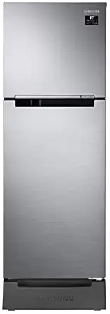 Samsung 253 L 2 Star Inverter Frost-Free Double Door Refrigerator (RT28T3122S9/HL, Refined Inox(Matt Doi Metal), Base Stand with Drawer))