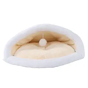 Cat Sleeping Bag, Fluffy Warm Classic Cat Bed Semi Closed for Puppy Kitty(Lu cat Litter-Mint Green)