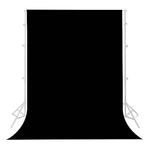 OAHU 8 x 10 ft Black Screen Backdrop Background for Photography, Polyester Fabric Black Photo Backdrop Curtain Background Screen Collapsible Seamless for Photo Video Studio (Stand NOT Included)