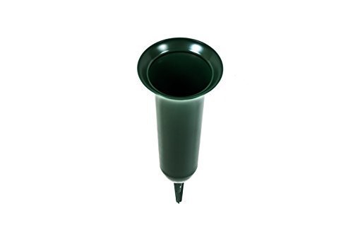 Grabvase 32cm efeugrün Grabschmuck Blumenvase Friedhof Grabmal
