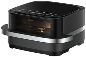 Severin Friggitrice ad aria calda Pizza & More, programmi per pizza, 10 programmi di cottura, distribuzione ottimale del calore, forma extra larga, con finestra di visualizzazione, 4 l, 2100 W, nero