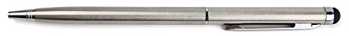 Premium-Eingabestift Silber mit Kugelschreiber und Befestigungsclip für CoolPad Porto (S) | Torino (S) | Modena (2) | A8 Max | Mega und TP-Link Neffos X1 (Max)| Neffos C5 Max Smartphone - 3