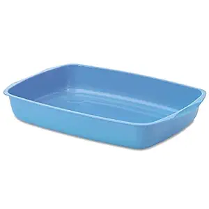 Combo Pack-Cat Litter Tray 15 Inch, Prevent Throwing of Cat Litter, Durable, Lightweight, 15 X 10 X 3 Inch with Clumping Cat Litter Scoop with Dirt Bags