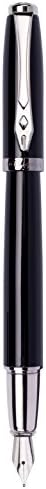 Platignum Time Fountain Pen with Silver Gift Box - Black/Gun Metal