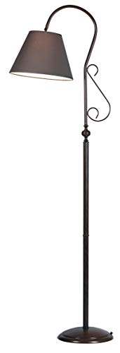 Premium Stehleuchte aus Messing bronziert dunkel abgetönt E27 bis 60W 230V Stoff Wohnzimmer Lampe Leuchte Beleuchtung innen Bodenleuchte Bodenlampe
