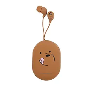 MINISO We Bare Bears Wired In Ear Earphone with Mic (Brown)