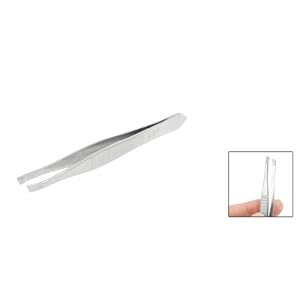Move&Moving(TM) Slanted Tip Eyebrow Removers Tweezers Beauty Tool Silver Tone 3.4" Length - Image 2