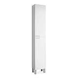 muebles de cuarto de baño estrechos Este tipo de material tiene una superficie no porosa y muy resistente. Por lo tanto, es un mueble fácil y rápido de limpiar con un paño húmedo. Requiere montaje (incluye instrucciones y herrajes).