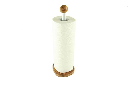 D.O.M. Küchenpapierhalter Küchenpapierabroller aus Olivenholz und Aluminium - 2