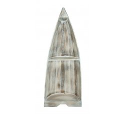 Rustic Brown Nautical Wooden Boat Cabinet Bookcase with Shelves - 197cm high- (Q7373R-large) ** Ocean inspired style to give a relaxed beach feel**