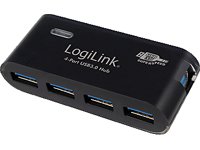 LogiLink USB 3.0 Hub 4-Port mit 5V/2A Netzteil schwarz